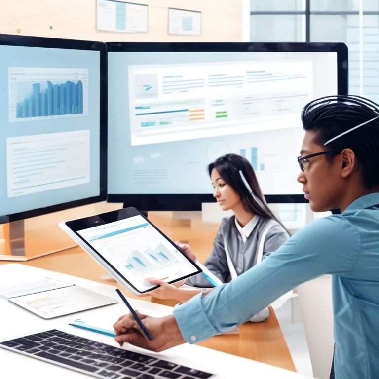Application wireframe displayed on monitor